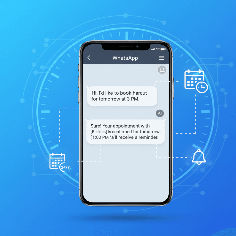 AI booking conversation illustration